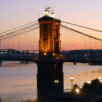 Suspension Bridge at Sunrise