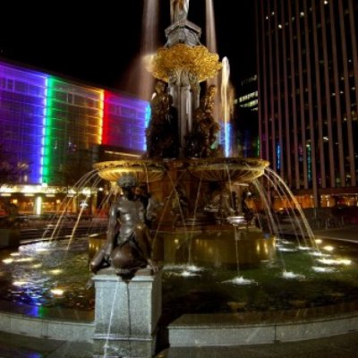 Fountain Square at Night I