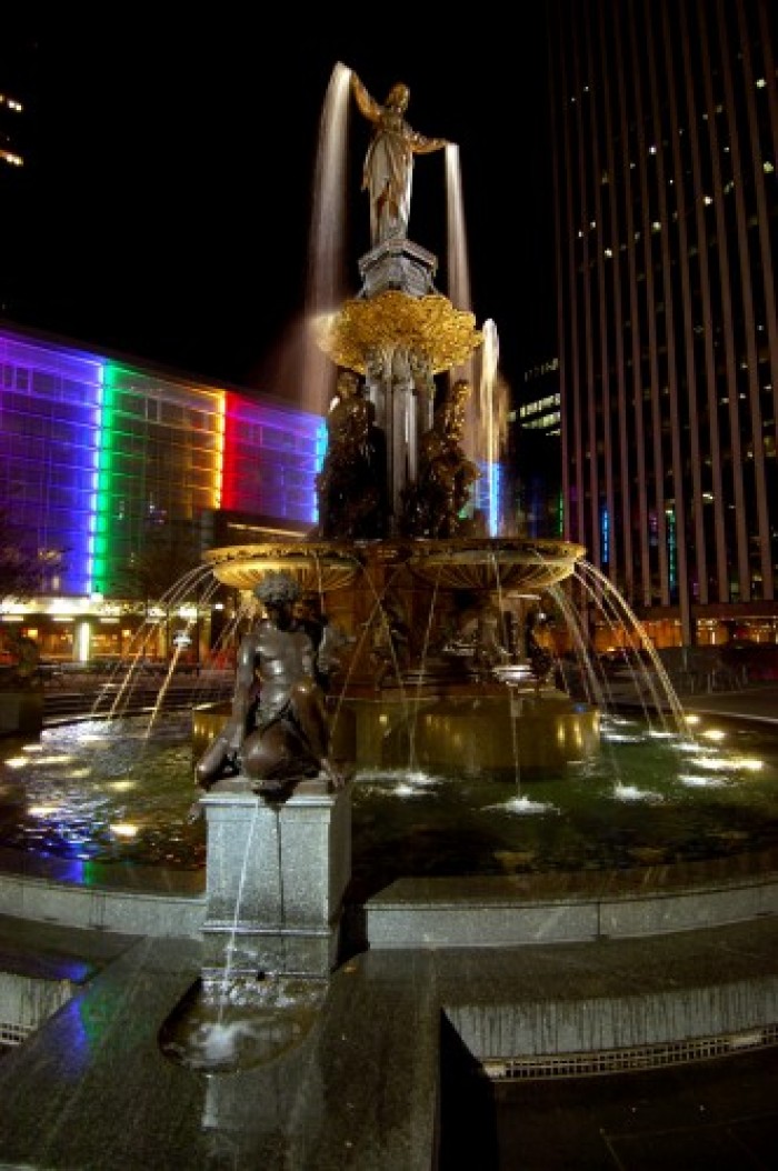 Fountain Square at Night I